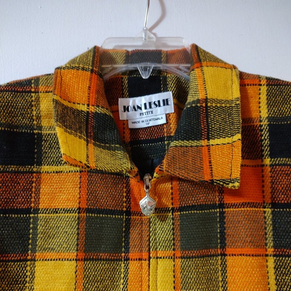Joan Leslie Plaid Orange And Yellow Blazer SP